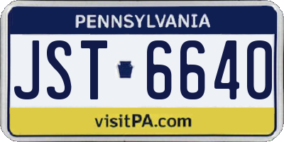 PA license plate JST6640
