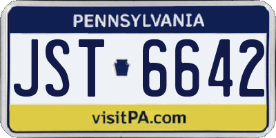 PA license plate JST6642