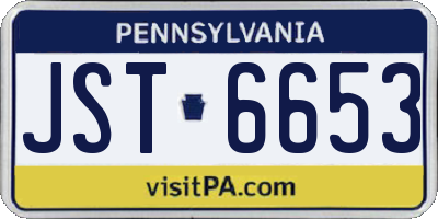 PA license plate JST6653