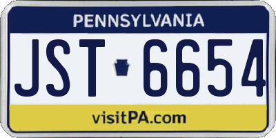 PA license plate JST6654