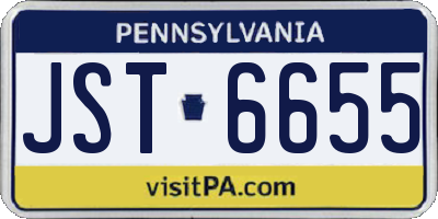 PA license plate JST6655