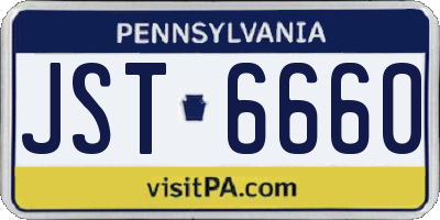 PA license plate JST6660