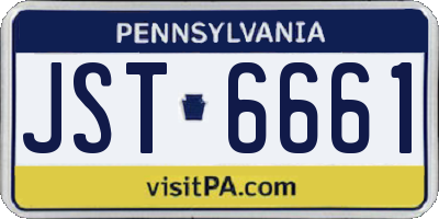 PA license plate JST6661