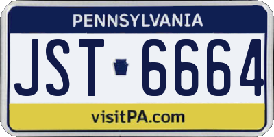 PA license plate JST6664