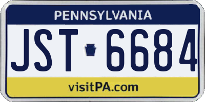PA license plate JST6684