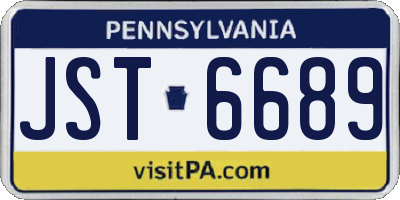 PA license plate JST6689
