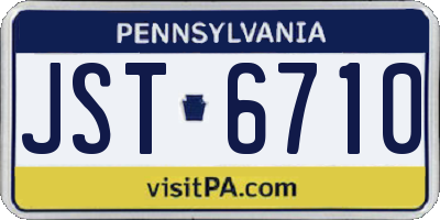 PA license plate JST6710