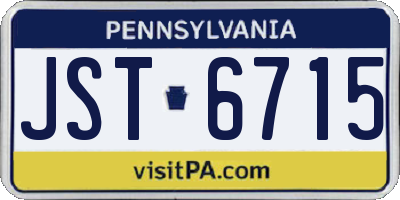 PA license plate JST6715