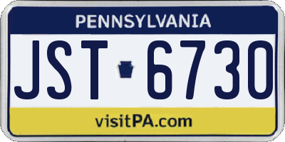 PA license plate JST6730