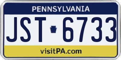 PA license plate JST6733