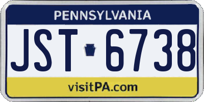 PA license plate JST6738