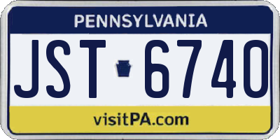 PA license plate JST6740
