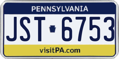 PA license plate JST6753