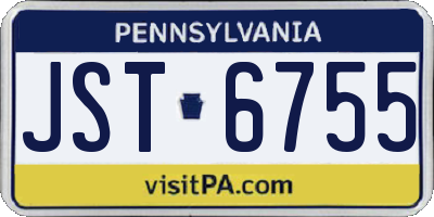 PA license plate JST6755