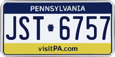 PA license plate JST6757