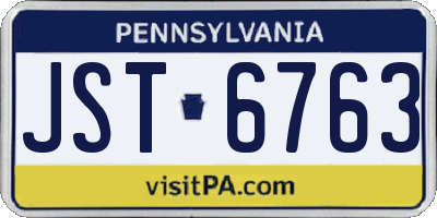PA license plate JST6763