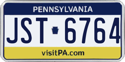 PA license plate JST6764