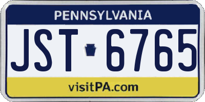 PA license plate JST6765