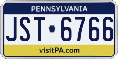 PA license plate JST6766