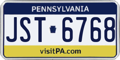 PA license plate JST6768