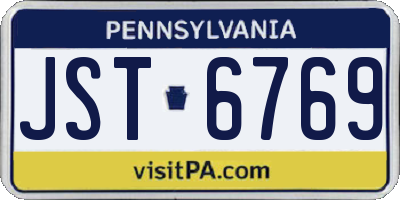PA license plate JST6769