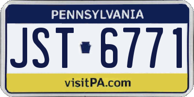 PA license plate JST6771