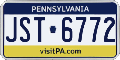 PA license plate JST6772