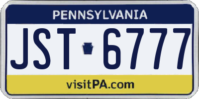 PA license plate JST6777