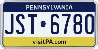 PA license plate JST6780