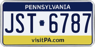PA license plate JST6787