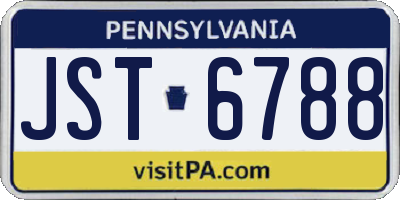 PA license plate JST6788