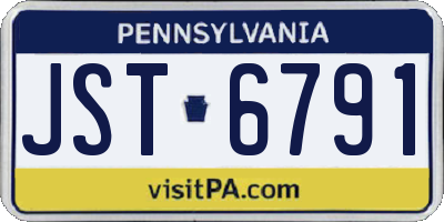 PA license plate JST6791