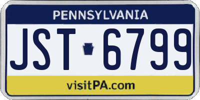 PA license plate JST6799