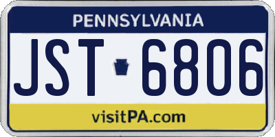 PA license plate JST6806