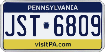 PA license plate JST6809