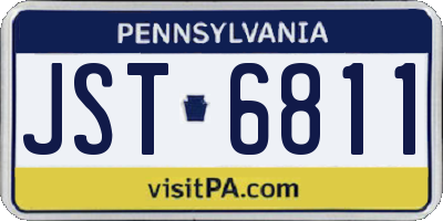 PA license plate JST6811