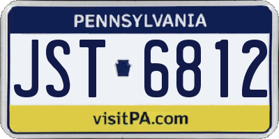 PA license plate JST6812