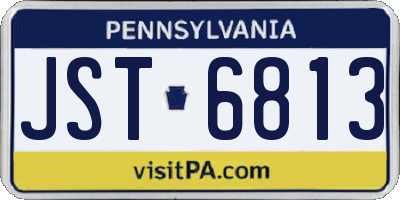 PA license plate JST6813