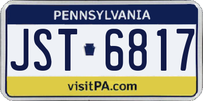 PA license plate JST6817