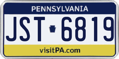 PA license plate JST6819