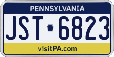 PA license plate JST6823