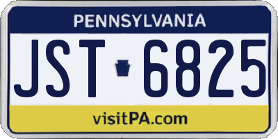 PA license plate JST6825