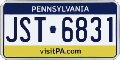 PA license plate JST6831