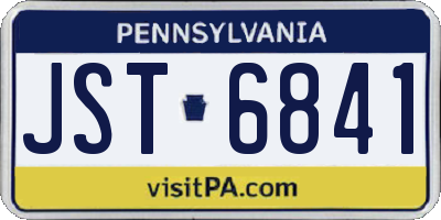 PA license plate JST6841