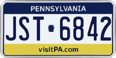 PA license plate JST6842