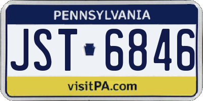 PA license plate JST6846