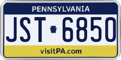 PA license plate JST6850