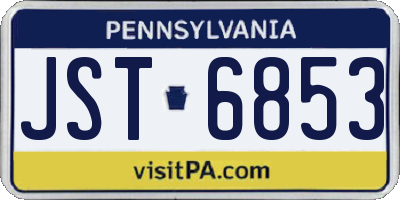 PA license plate JST6853