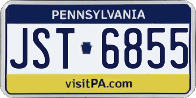 PA license plate JST6855