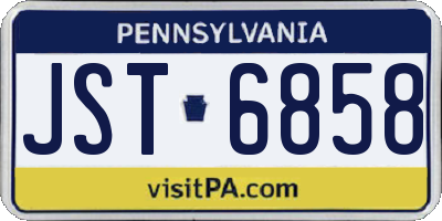 PA license plate JST6858